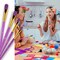Paint Brushes Set 2-Pack 20 Pieces for Acrylic, Oil, and Watercolor Painting Artist Paintbrushes for Body, Face, Rock, Canvas Kids and Adult Drawing Arts and Crafts Supplies Purple